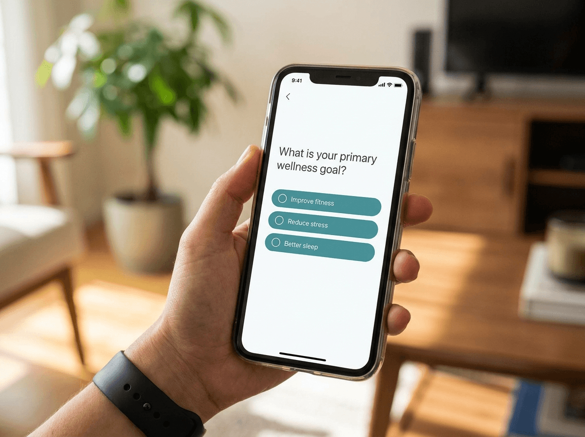 Taking the Zoya health quiz on a phone